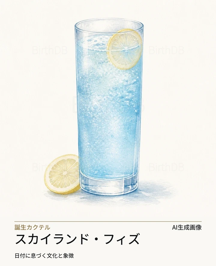 スカイランド・フィズ — BirthDBのシンボルイラスト（AI生成画像）