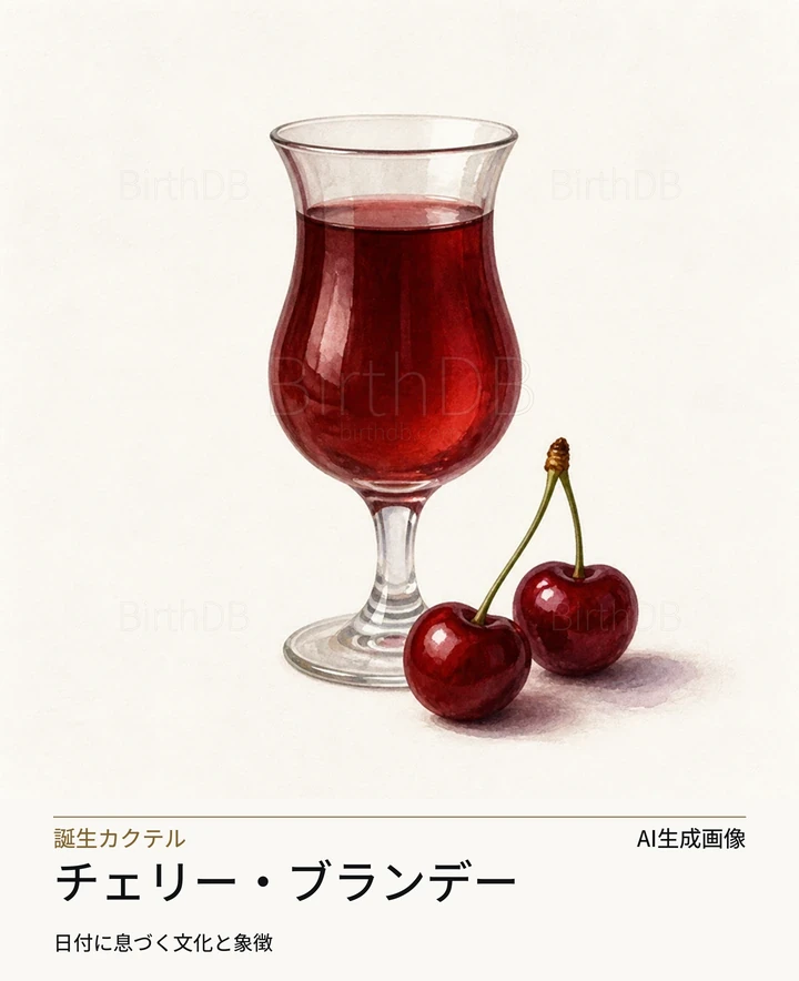 チェリー・ブランデー — BirthDBのシンボルイラスト（AI生成画像）