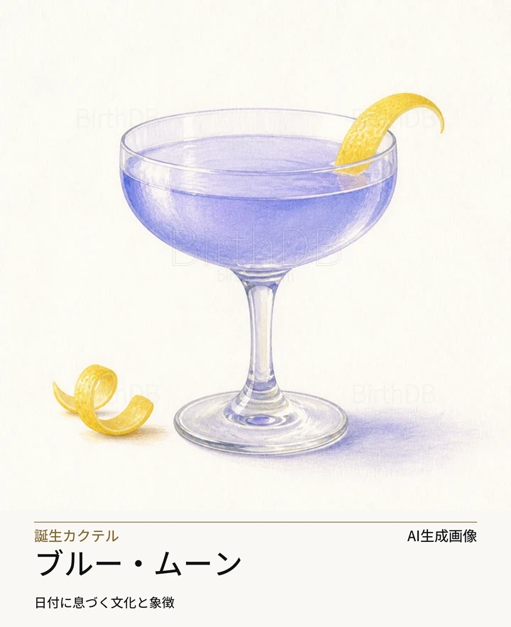 ブルー・ムーン — BirthDBのシンボルイラスト(AI生成画像)