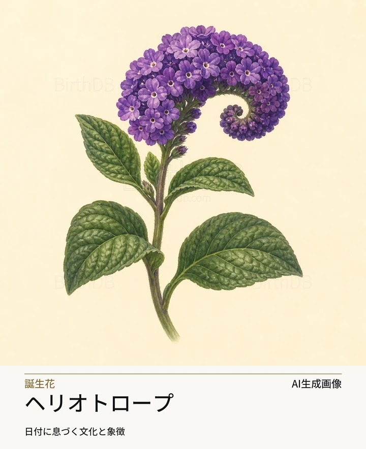 ヘリオトロープ — BirthDBのシンボルイラスト(AI生成画像)