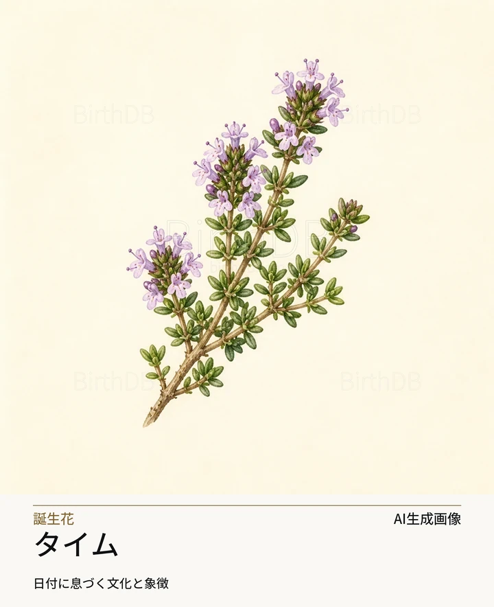 タイム — BirthDBのシンボルイラスト（AI生成画像）