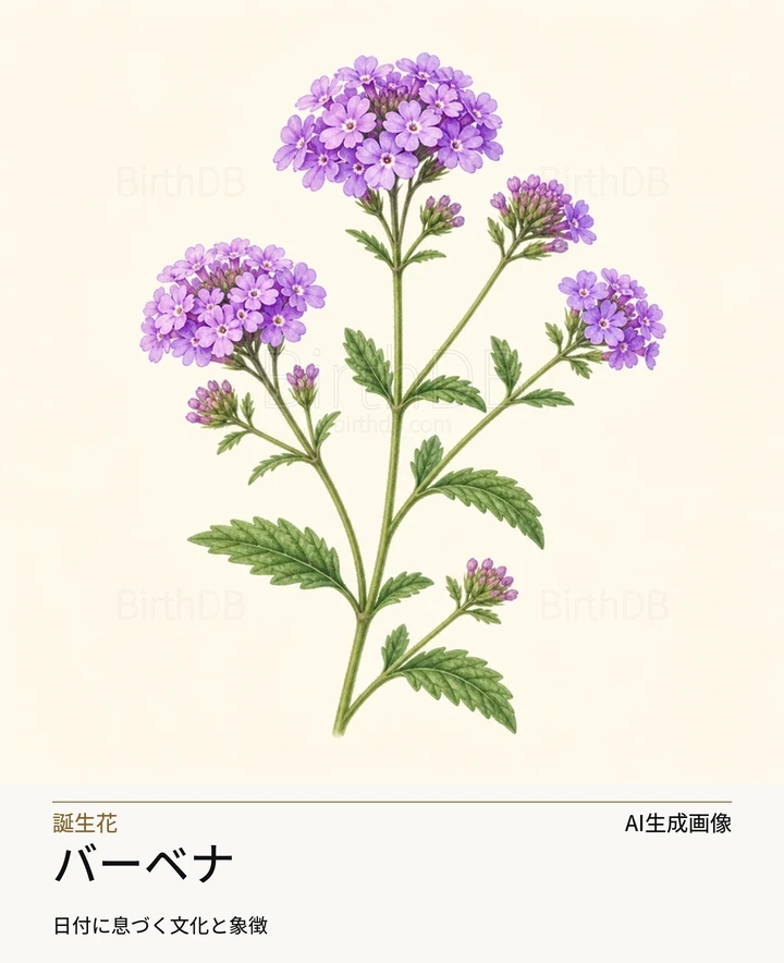 バーベナ — BirthDBのシンボルイラスト(AI生成画像)