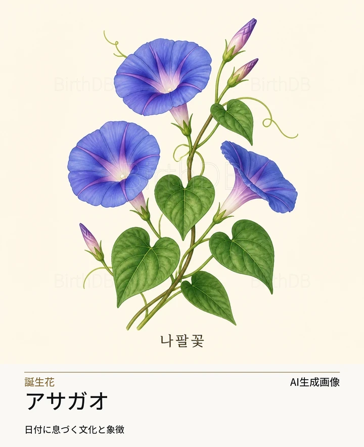 アサガオ — BirthDBのシンボルイラスト(AI生成画像)