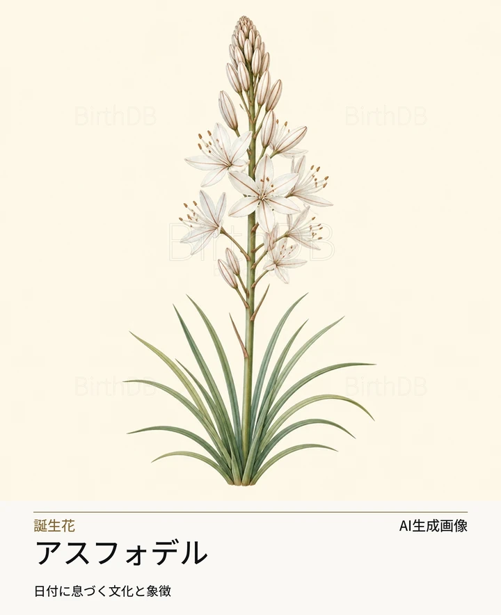 アスフォデル — BirthDBのシンボルイラスト(AI生成画像)