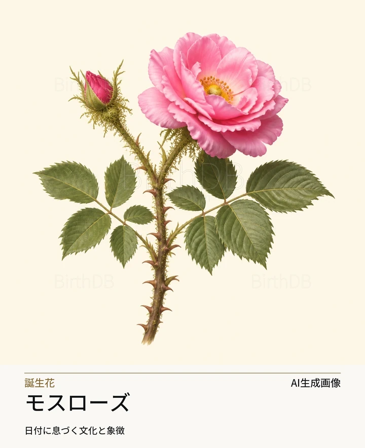 モスローズ — BirthDBのシンボルイラスト（AI生成画像）