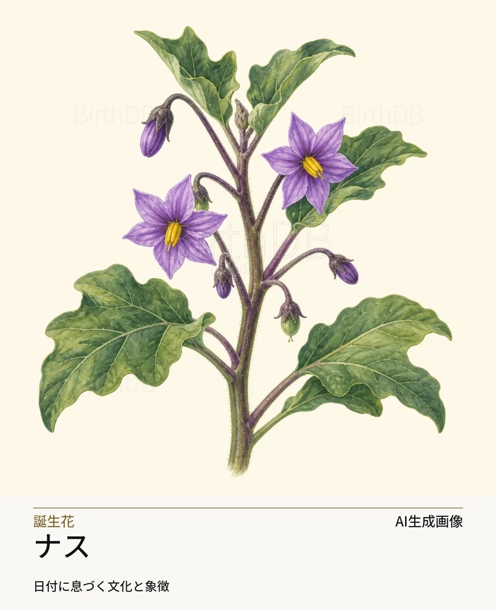 ナス — BirthDBのシンボルイラスト(AI生成画像)
