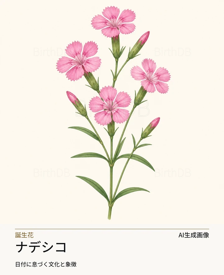 ナデシコ — BirthDBのシンボルイラスト(AI生成画像)