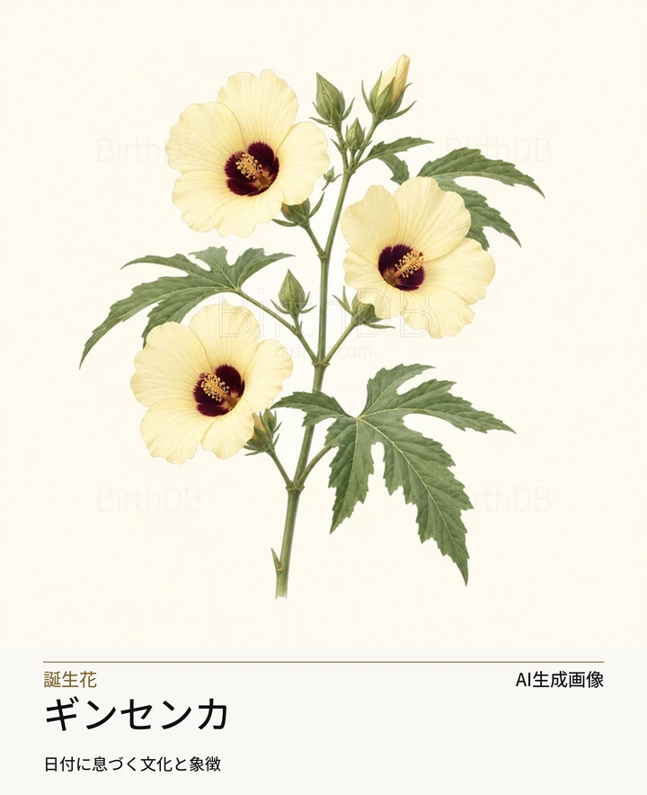 ギンセンカ — BirthDBのシンボルイラスト(AI生成画像)
