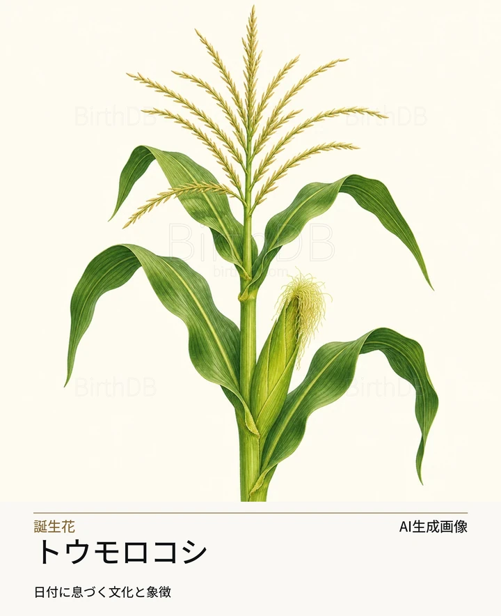 トウモロコシ — BirthDBのシンボルイラスト(AI生成画像)