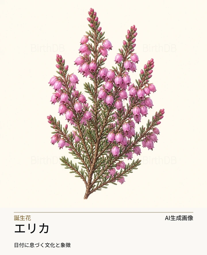 エリカ — BirthDBのシンボルイラスト(AI生成画像)