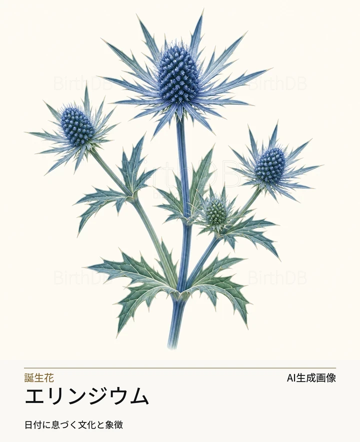 エリンジウム — BirthDBのシンボルイラスト(AI生成画像)