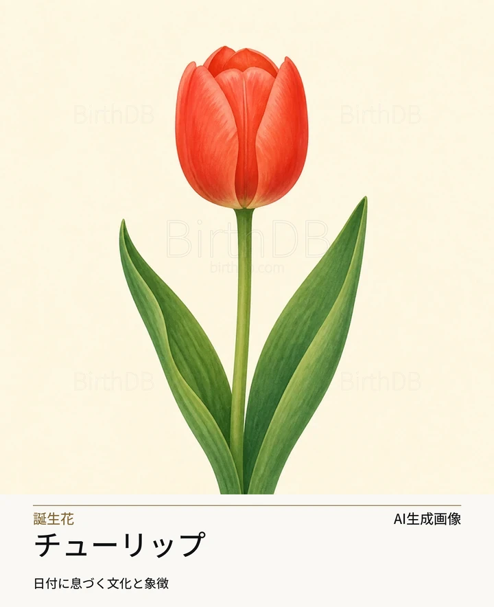 チューリップ — BirthDBのシンボルイラスト（AI生成画像）