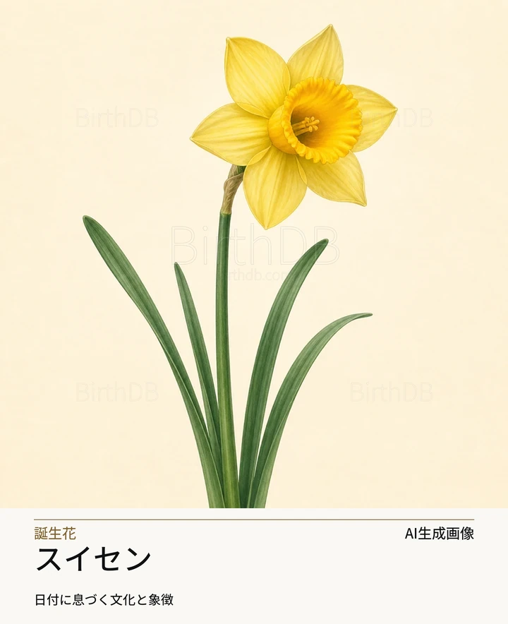 スイセン — BirthDBのシンボルイラスト(AI生成画像)