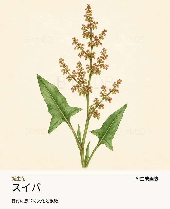 スイバ — BirthDBのシンボルイラスト（AI生成画像）