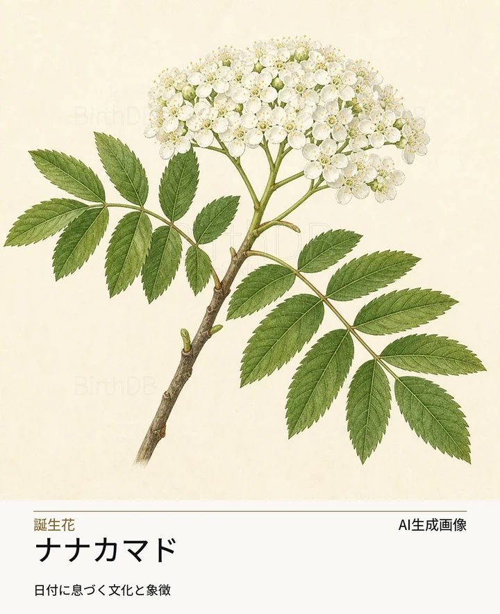 ナナカマド — BirthDBのシンボルイラスト（AI生成画像）