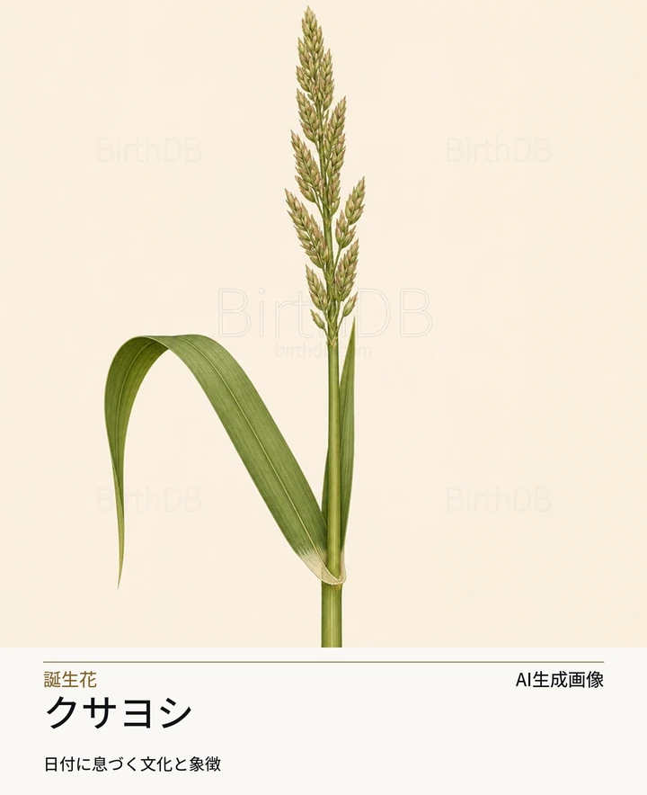クサヨシ — BirthDBのシンボルイラスト（AI生成画像）