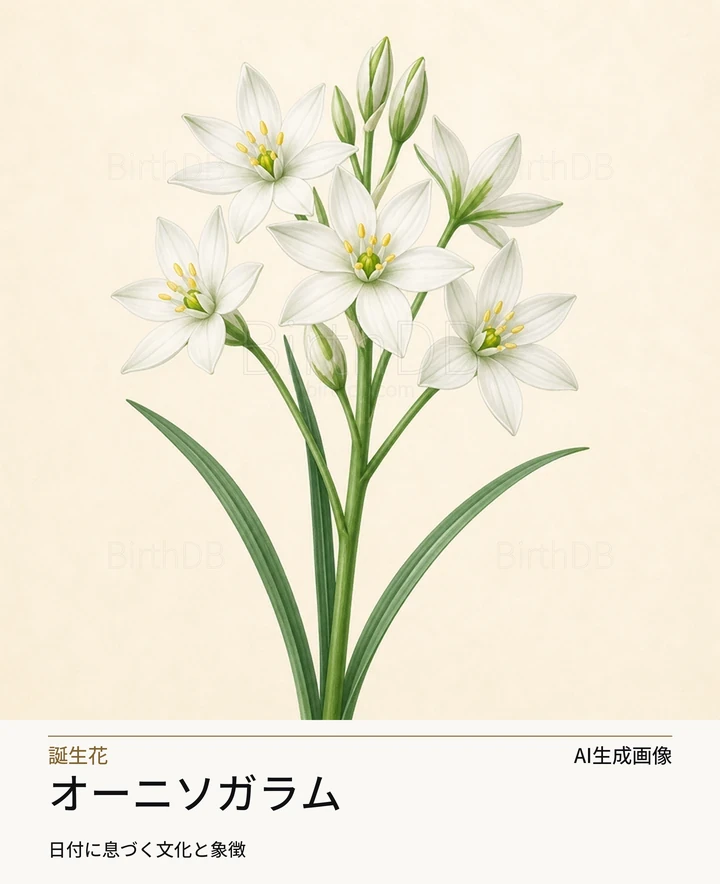 オーニソガラム — BirthDBのシンボルイラスト(AI生成画像)