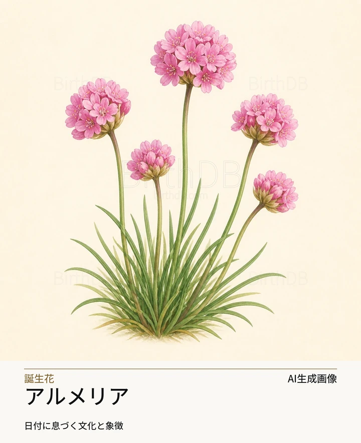 アルメリア — BirthDBのシンボルイラスト（AI生成画像）