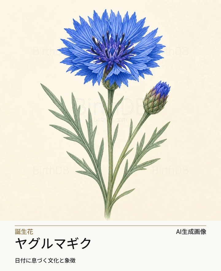 ヤグルマギク — BirthDBのシンボルイラスト（AI生成画像）