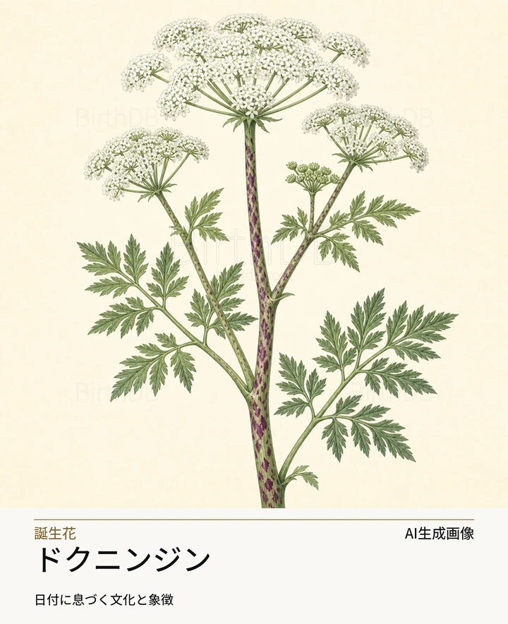 ドクニンジン — BirthDBのシンボルイラスト(AI生成画像)