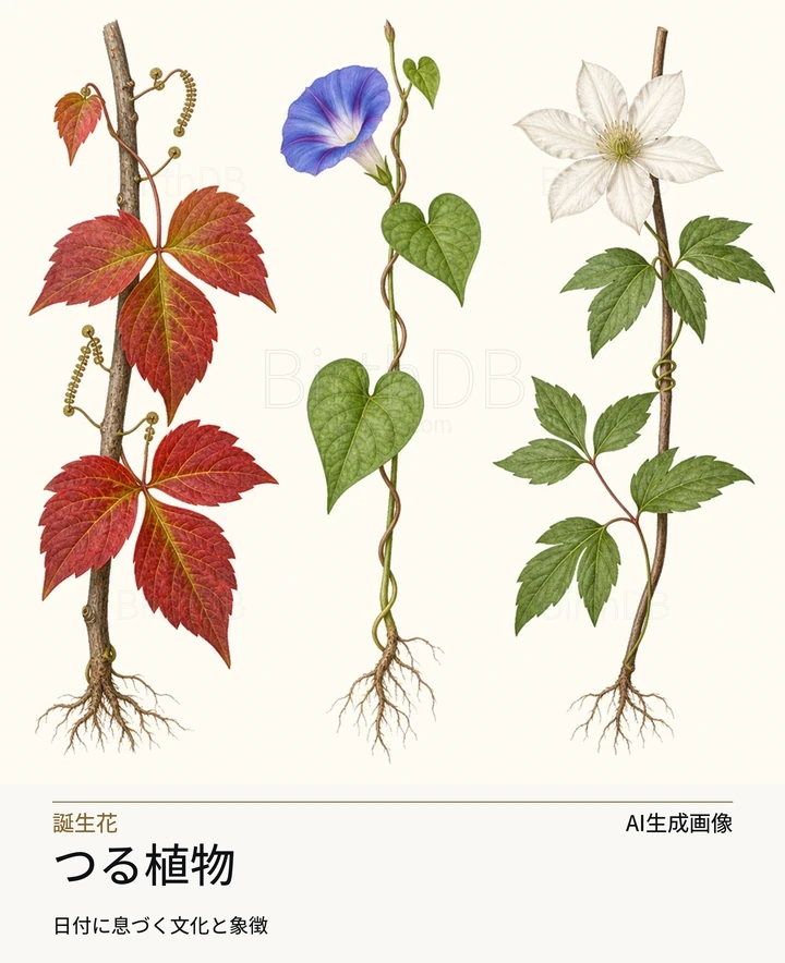 つる植物 — BirthDBのシンボルイラスト（AI生成画像）
