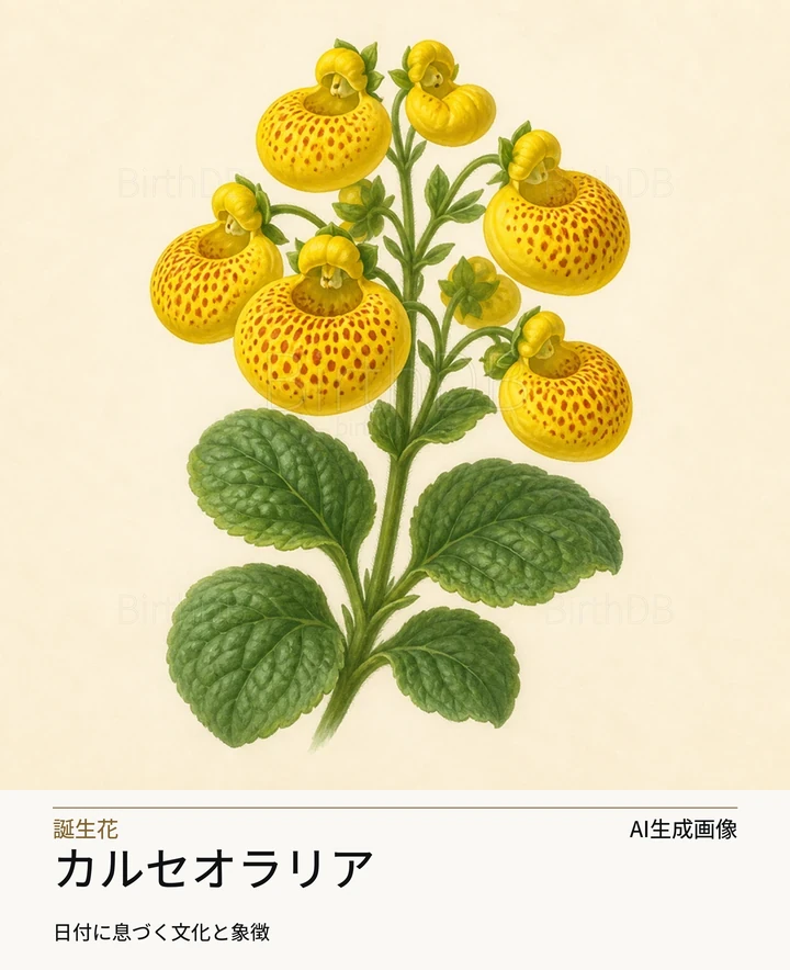 カルセオラリア — BirthDBのシンボルイラスト（AI生成画像）