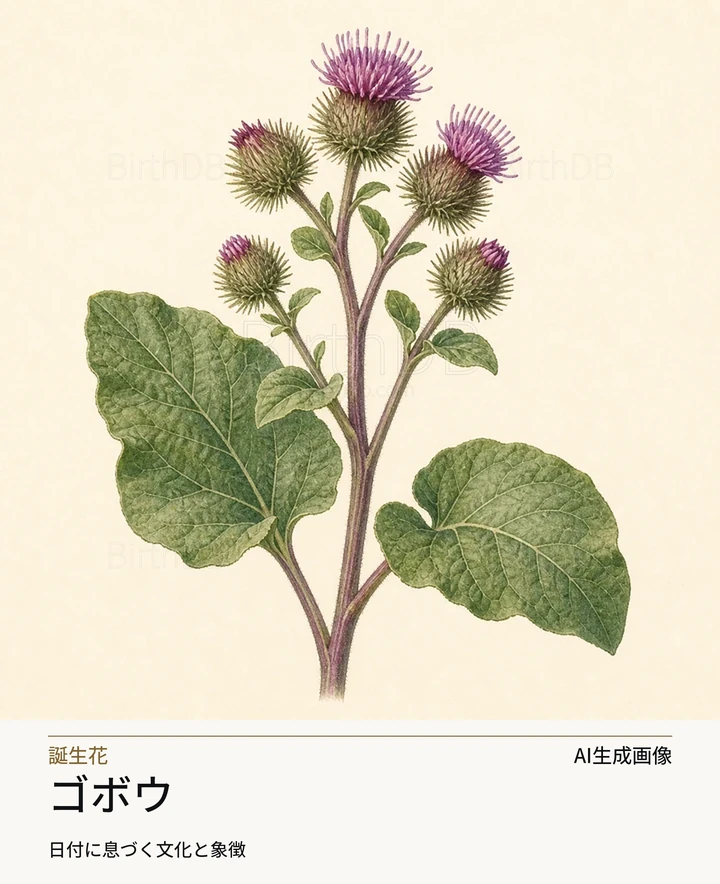 ゴボウ — BirthDBのシンボルイラスト(AI生成画像)