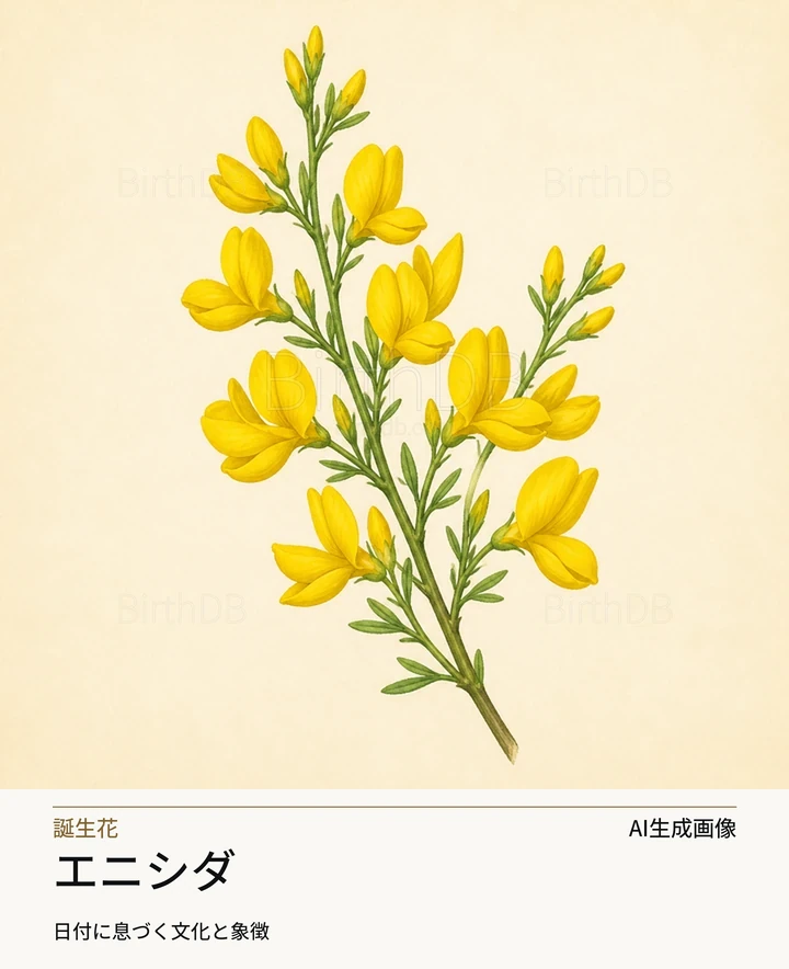 エニシダ — BirthDBのシンボルイラスト(AI生成画像)