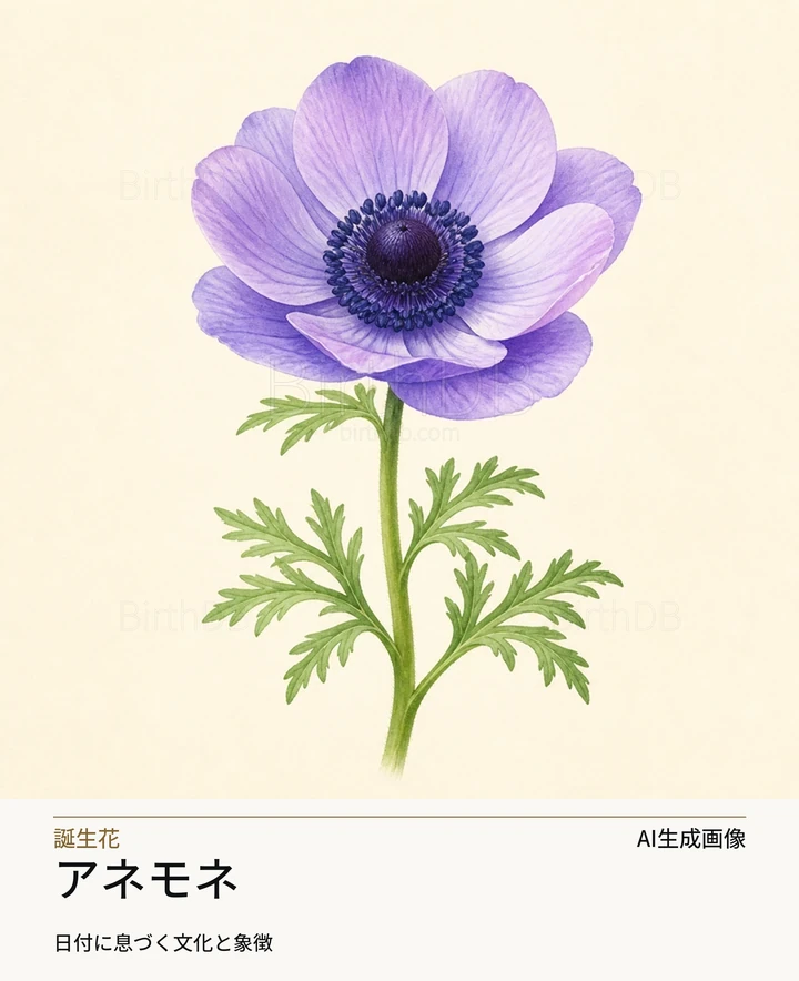 アネモネ — BirthDBのシンボルイラスト(AI生成画像)