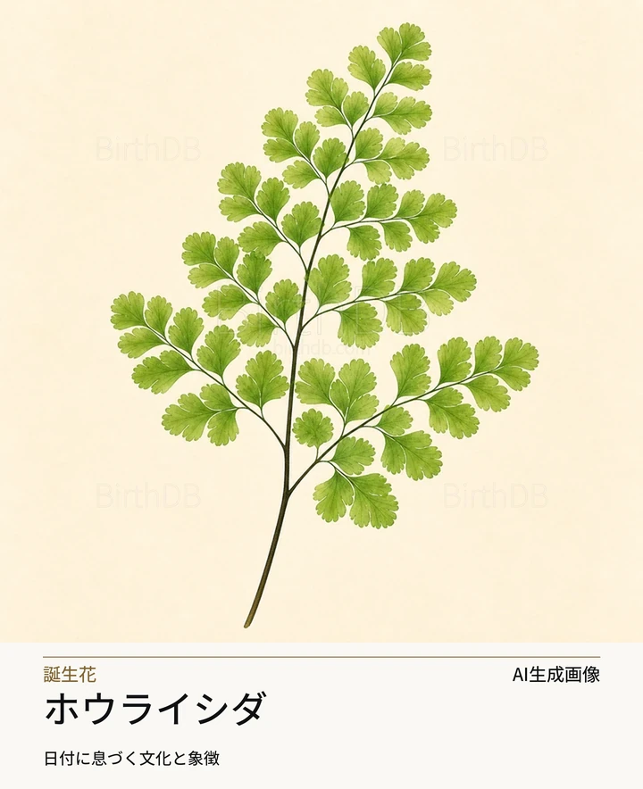 ホウライシダ — BirthDBのシンボルイラスト（AI生成画像）