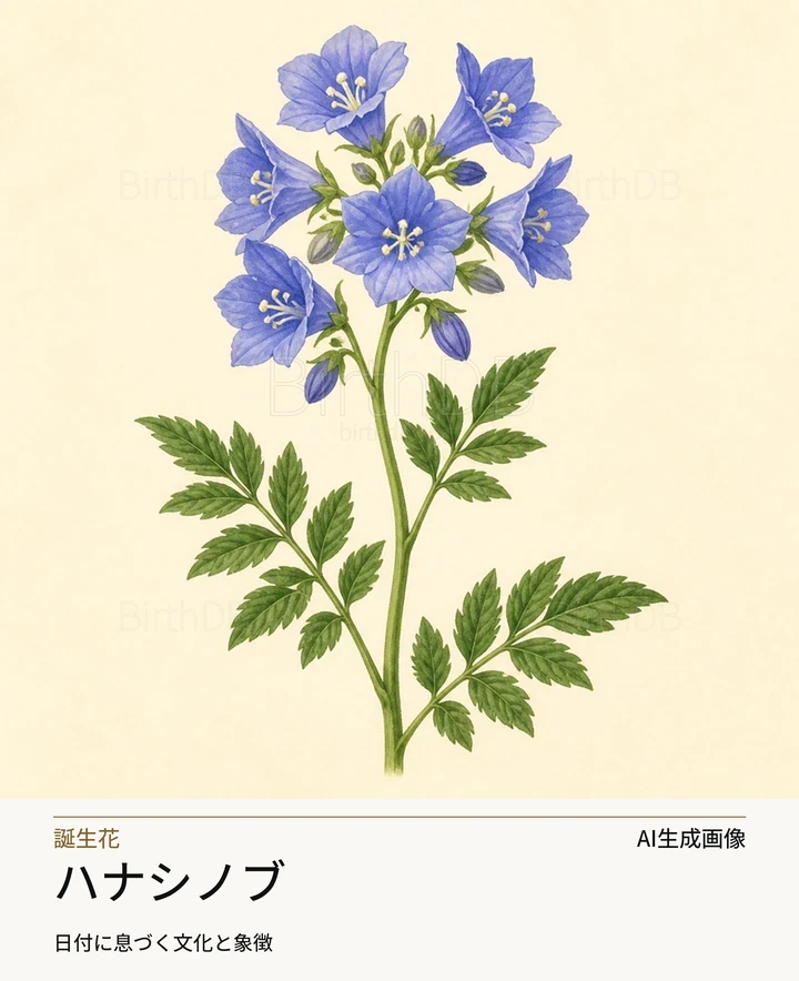 ハナシノブ — BirthDBのシンボルイラスト(AI生成画像)