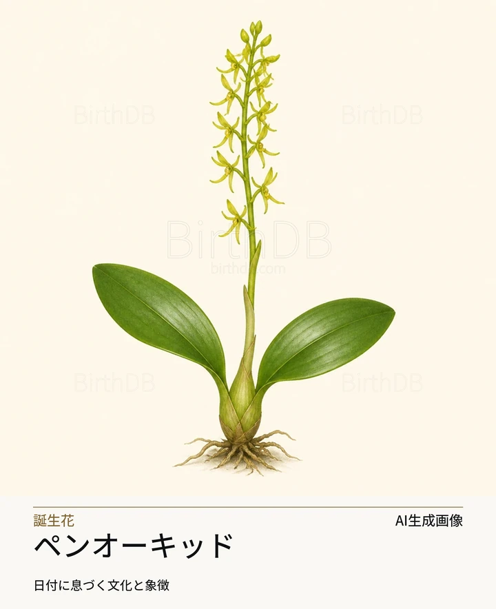 ペンオーキッド — BirthDBのシンボルイラスト(AI生成画像)