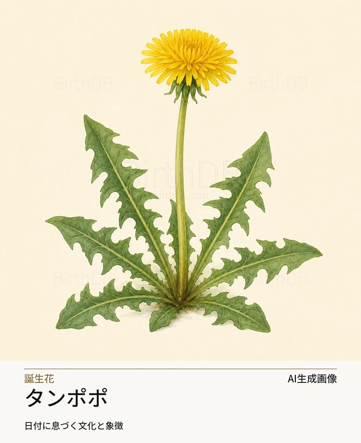 タンポポ — BirthDBのシンボルイラスト(AI生成画像)