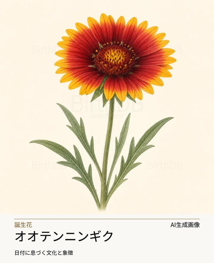 オオテンニンギク — BirthDBのシンボルイラスト（AI生成画像）
