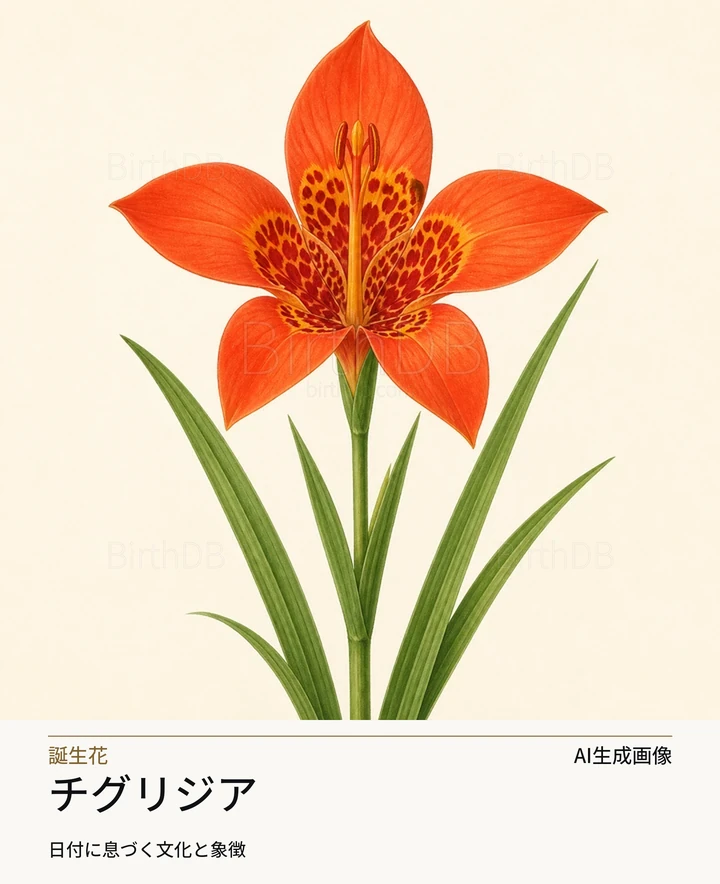 チグリジア — BirthDBのシンボルイラスト(AI生成画像)