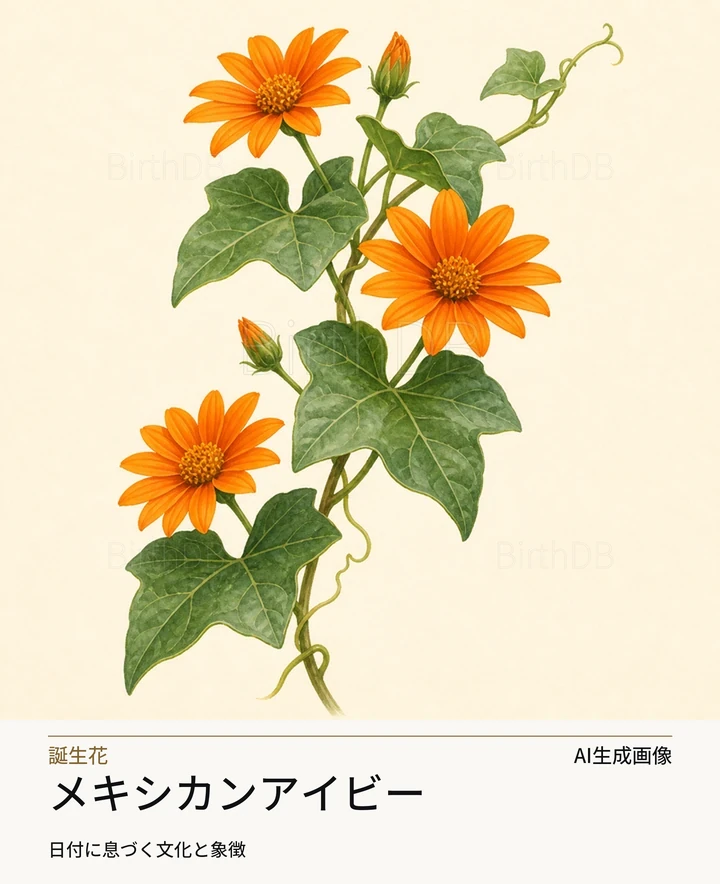 メキシカンアイビー — BirthDBのシンボルイラスト（AI生成画像）