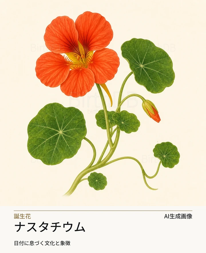 ナスタチウム — BirthDBのシンボルイラスト(AI生成画像)