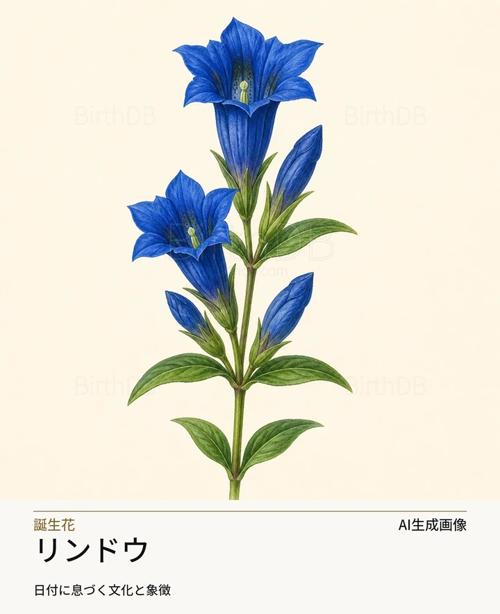 リンドウ — BirthDBのシンボルイラスト(AI生成画像)