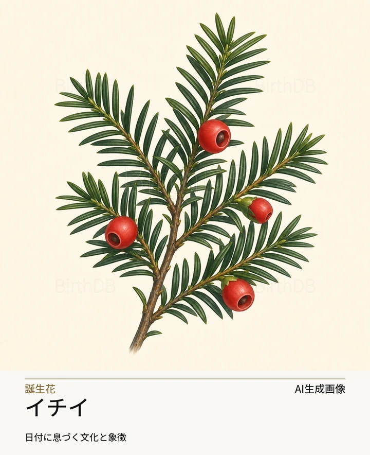 イチイ — BirthDBのシンボルイラスト（AI生成画像）