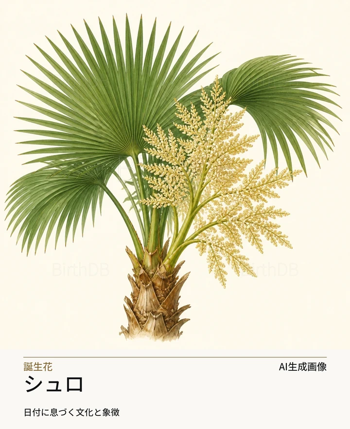 シュロ — BirthDBのシンボルイラスト(AI生成画像)