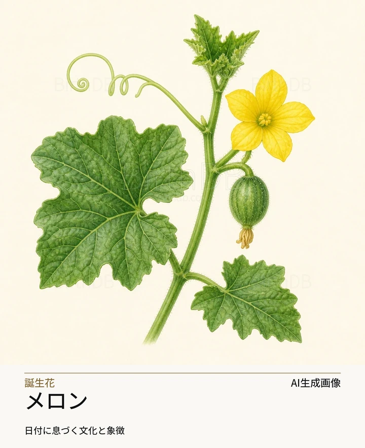 メロン — BirthDBのシンボルイラスト(AI生成画像)