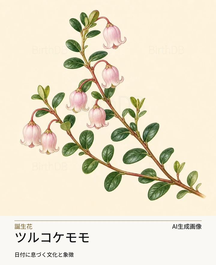 ツルコケモモ — BirthDBのシンボルイラスト(AI生成画像)
