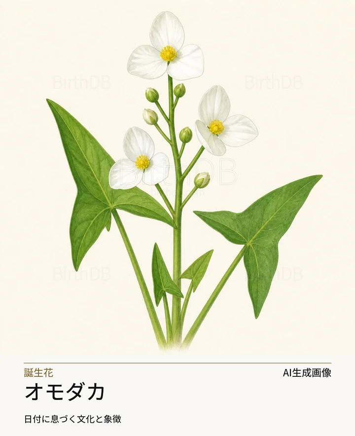 オモダカ — BirthDBのシンボルイラスト（AI生成画像）