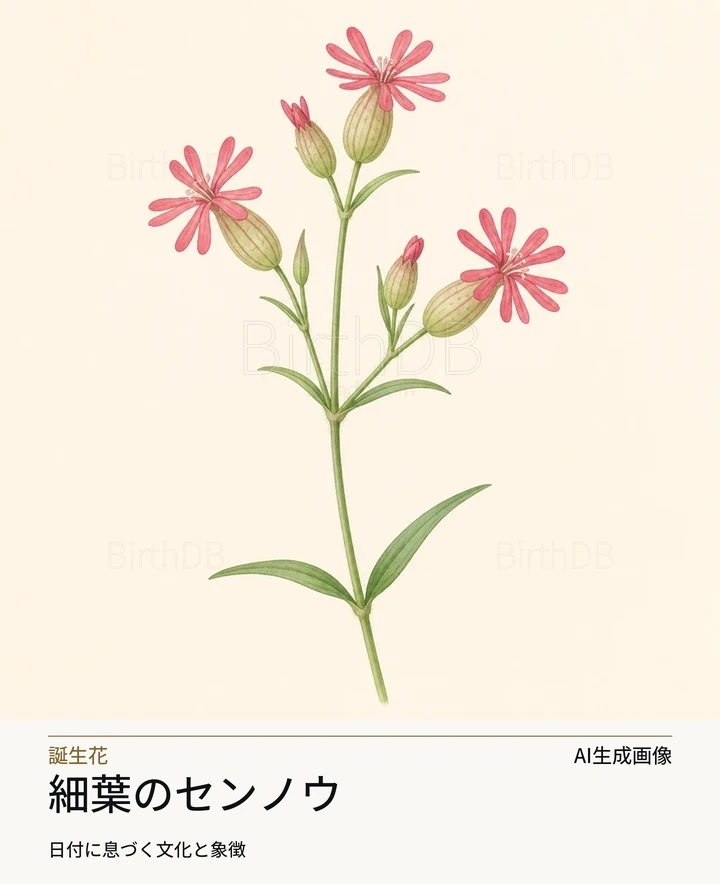 細葉のセンノウ — BirthDBのシンボルイラスト（AI生成画像）