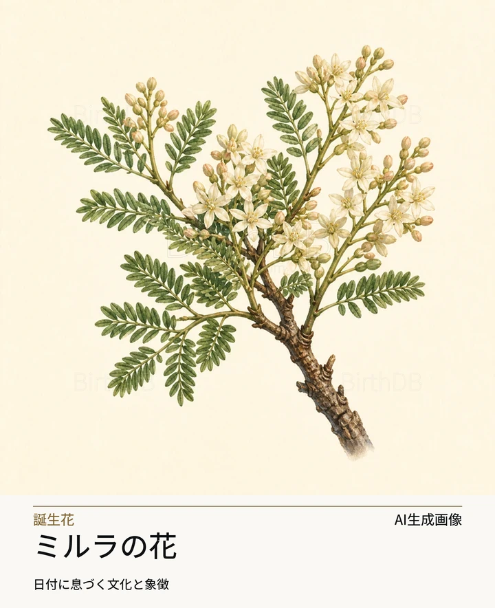 ミルラの花 — BirthDBのシンボルイラスト（AI生成画像）