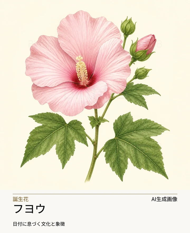 フヨウ — BirthDBのシンボルイラスト（AI生成画像）