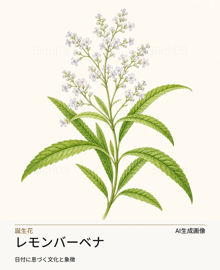 レモンバーベナ — BirthDBのシンボルイラスト(AI生成画像)