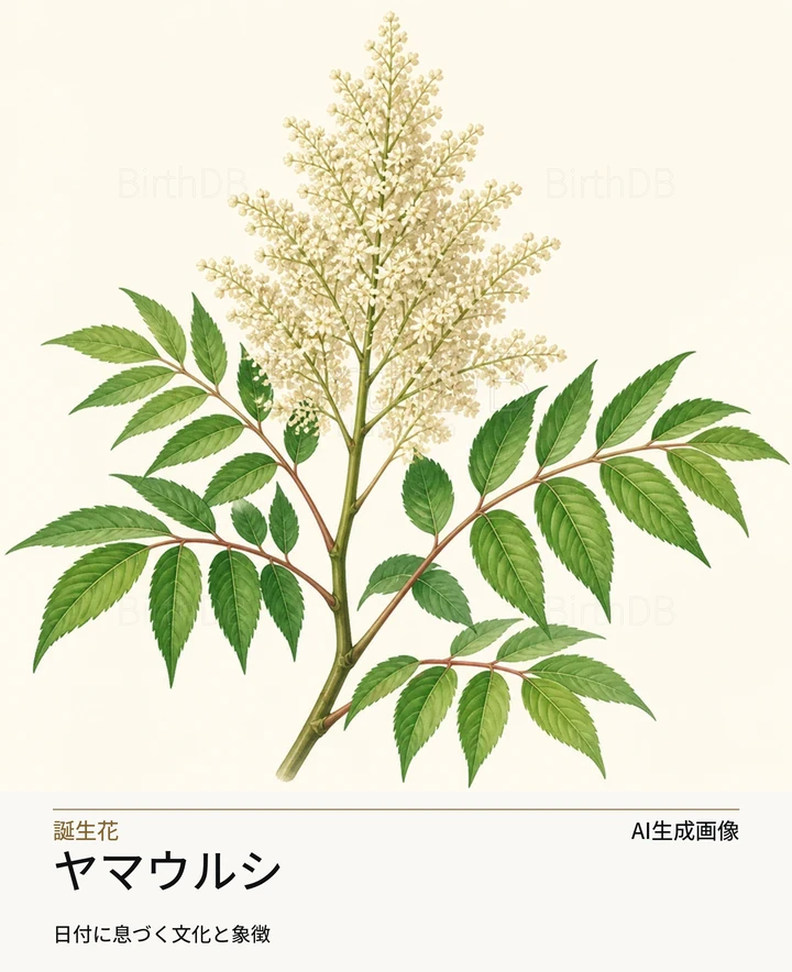 ヤマウルシ — BirthDBのシンボルイラスト(AI生成画像)