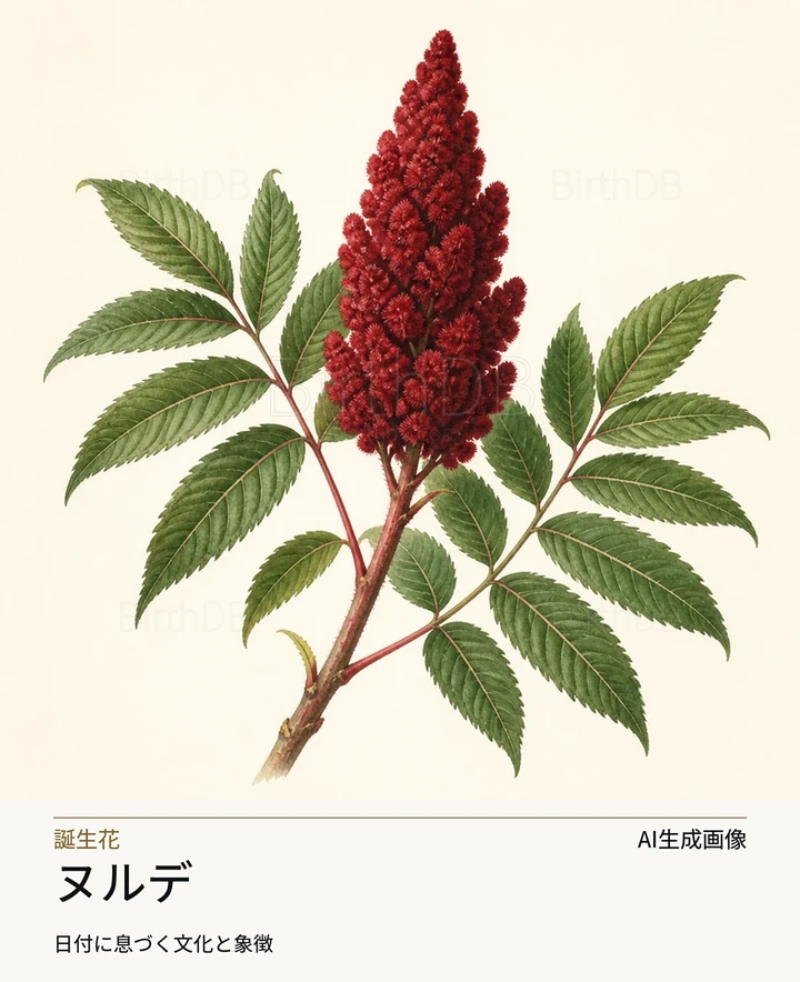 ヌルデ — BirthDBのシンボルイラスト（AI生成画像）