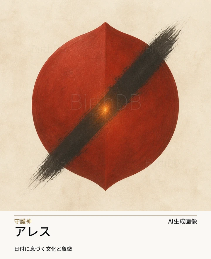アレス — BirthDBのシンボルイラスト（AI生成画像）